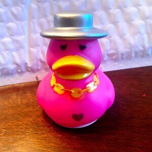 New Collective Festive Voice "Pink silver Hat Duck" 2.3 inch Duck, One of a Kind
